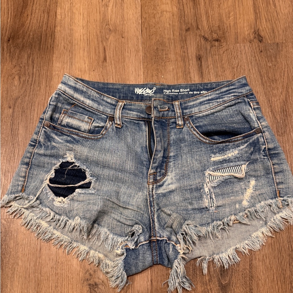 Mossimo Distressed Blue Jean Shorts